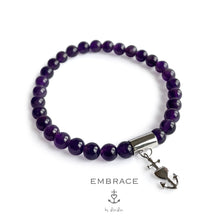 Afbeelding in Gallery-weergave laden, Amethist armband met bedel