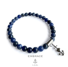 Afbeelding in Gallery-weergave laden, Dumortieriet armband met bedel