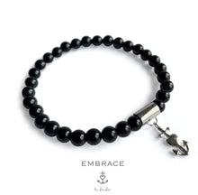 Afbeelding in Gallery-weergave laden, Onyx armband met bedel