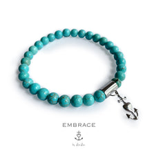 Afbeelding in Gallery-weergave laden, Turquoise matte armband met bedel