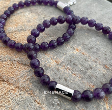 Afbeelding in Gallery-weergave laden, Amethist armband met bedel
