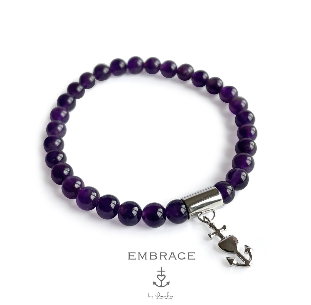 Amethist armband met bedel