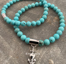 Afbeelding in Gallery-weergave laden, Turquoise matte armband met bedel
